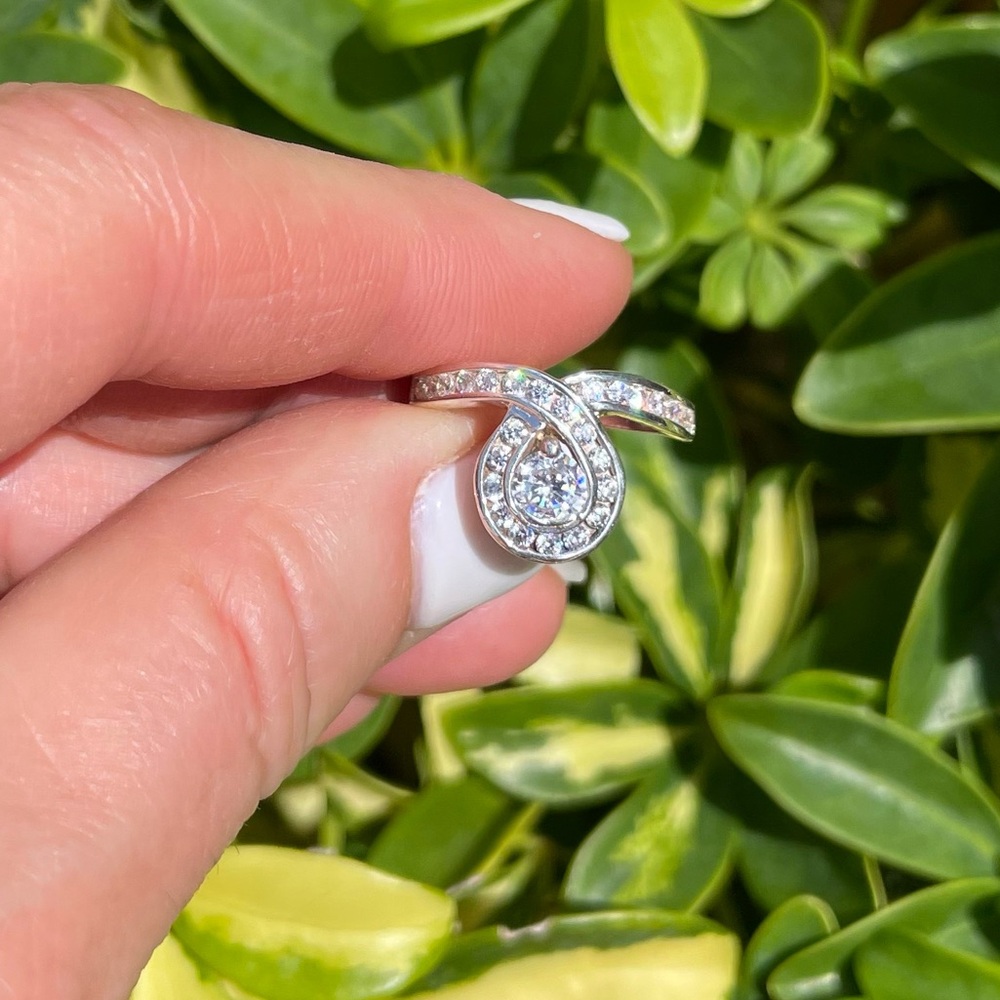 14K Gold/ Sterling Silver CZ Ring